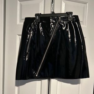 leather look skirt
